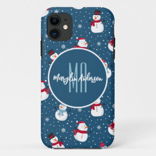 CAPA PARA iPhone 11 MONOGRAMA PERSONALIZÁVEL DO CHRISTMAS WINTER SNOWM
