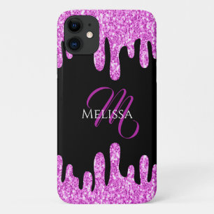 Capa Para iPhone 11 Monograma preto-colorido brilhante