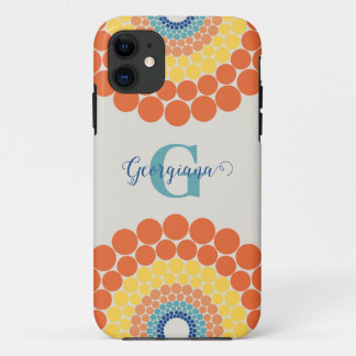 Capa Para iPhone 11 Monograma Radiante Egeu de Verão Mandala