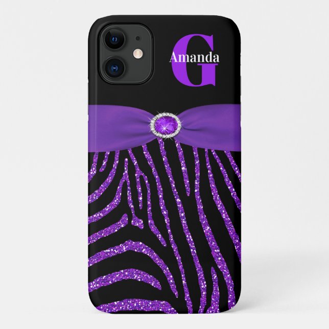 Capa Para iPhone 11 Monograma Roxo - Leitura Zebra iPhone 11 (Verso)