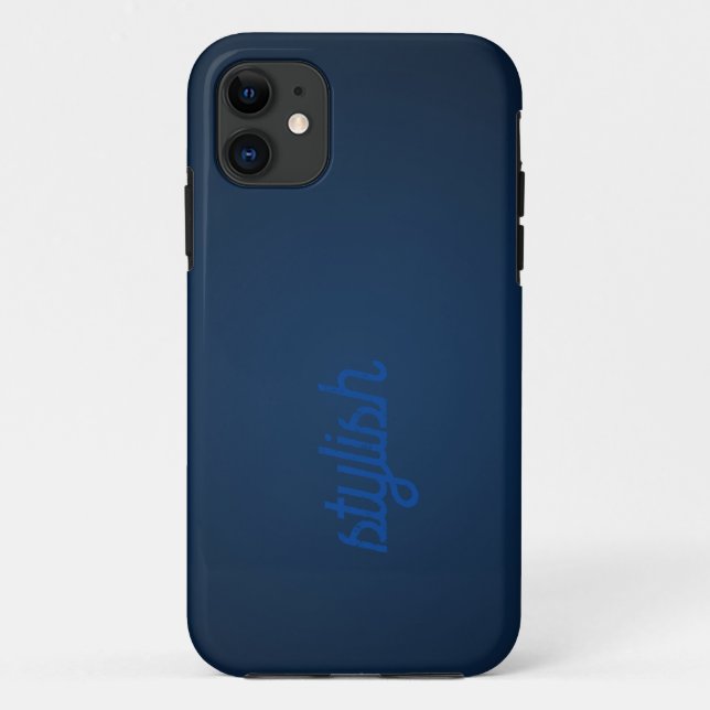 Capa Para iPhone 11 Monograma Rustic ]Dark Blue (Verso)