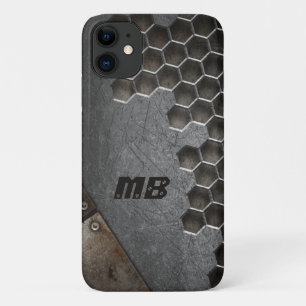 Capa Para iPhone 11 Monograma Rustic Grunge Masculine Personalizado