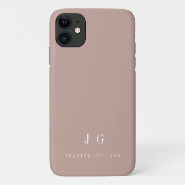 Capa Para iPhone 11 Monograma Simples Profissional Elegante Minimalist (Verso)