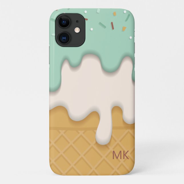 Capa Para iPhone 11 Monograma Sorvete Delicioso Gostoso e Derretido Me (Verso)