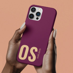 Capa Para iPhone 11 Monograma Único Bold Tipografia Borgonha