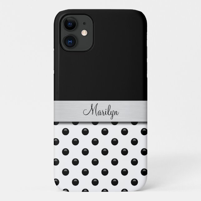 Capa Para iPhone 11 Monogramas Trendy Modern Projetado (Verso)