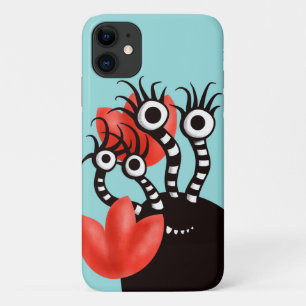 Capa Para iPhone 11 Monstro Bonito Com Quatro Tulipas De Abstrato De O