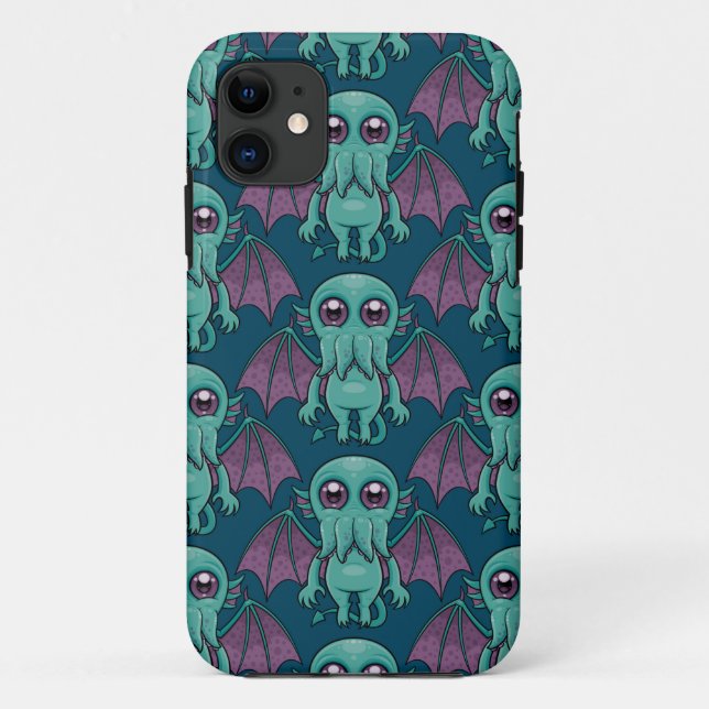 Capa Para iPhone 11 Monstro de Cthulhu, Bebê Cento (Verso)
