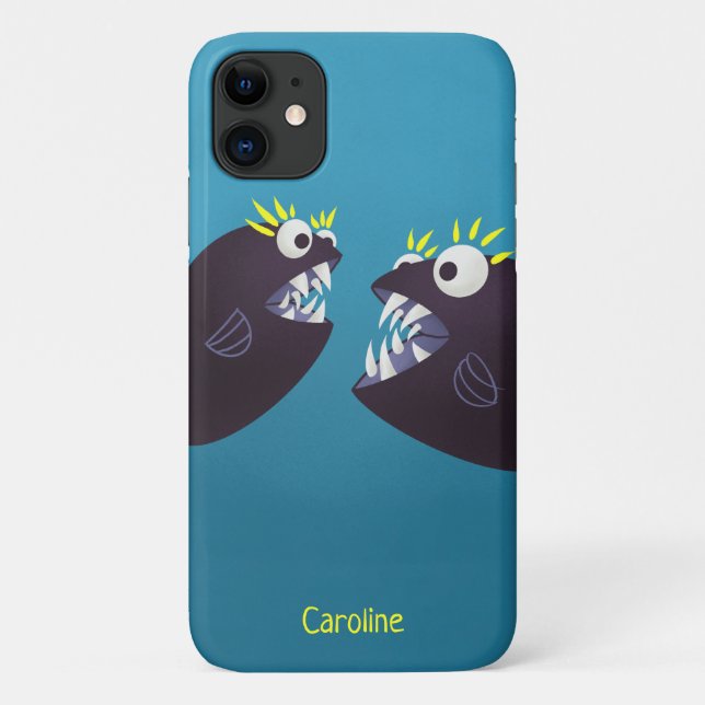 Capa Para iPhone 11 Monstros Engraçados (Verso)