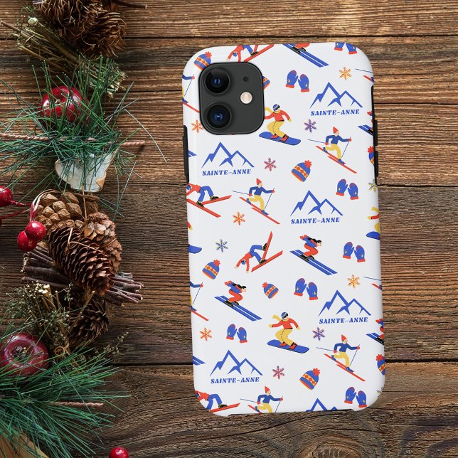 Capa Para iPhone 11 Mont Sainte Anne Quebec Ski Snowboard Padrão (Mont Sainte-Anne Quebec ski snowboars winter snow vacation christmas holidays iphone phone case)