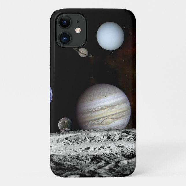 Capa Para iPhone 11 Montagem Planetária (Verso)