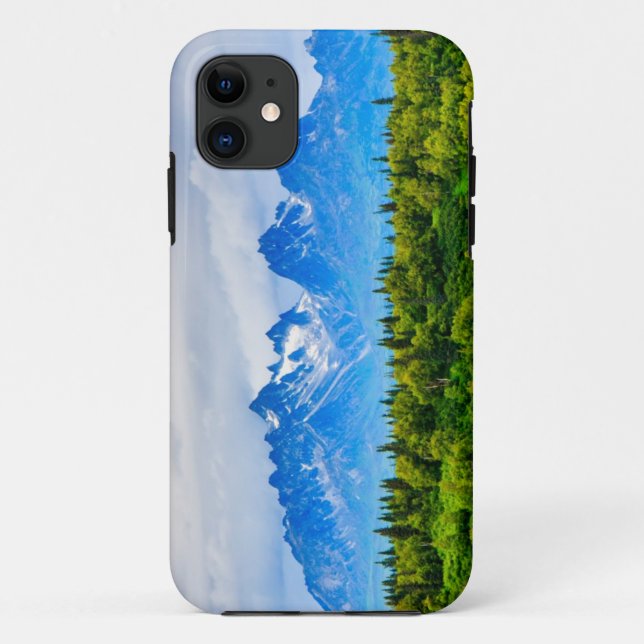 Capa Para iPhone 11 Montanhas majestosas de Alaska (Verso)