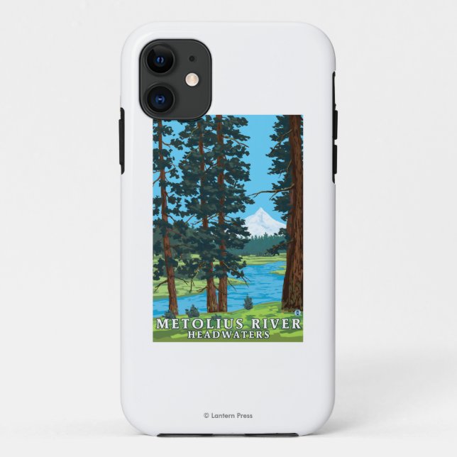 Capa Para iPhone 11 Montante do rio de Metolius, Oregon (Verso)
