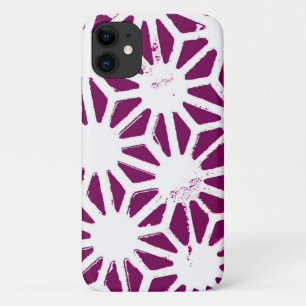 Capa Para iPhone 11 Morango e padrão geométrico branco