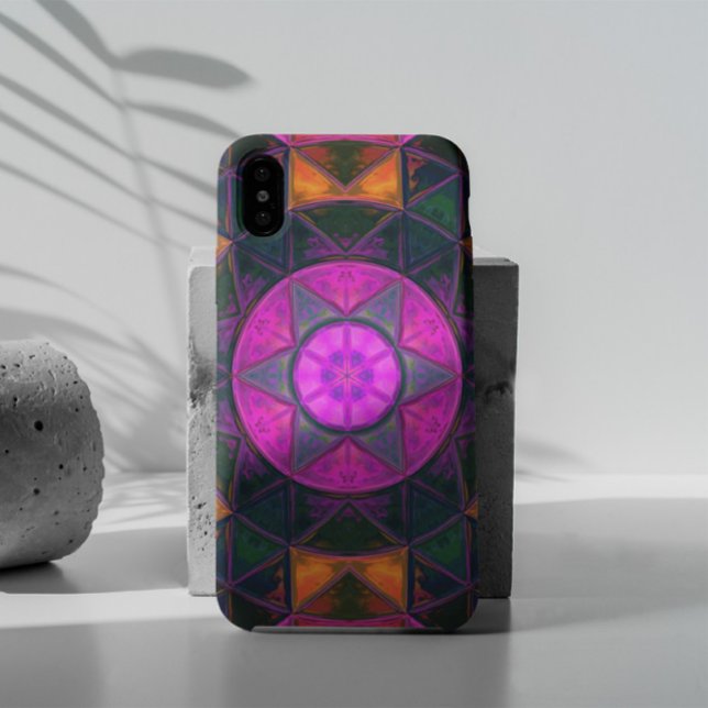 Capa Para iPhone 11 Mosaic Kaleidoscope Flower Pink Purple and Orange (Criador carregado)
