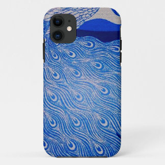 Capa Para iPhone 11 Mosaico azul do pavão