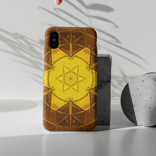 Capa Para iPhone 11 Mosaico Caleidoscópio Flor Amarelo