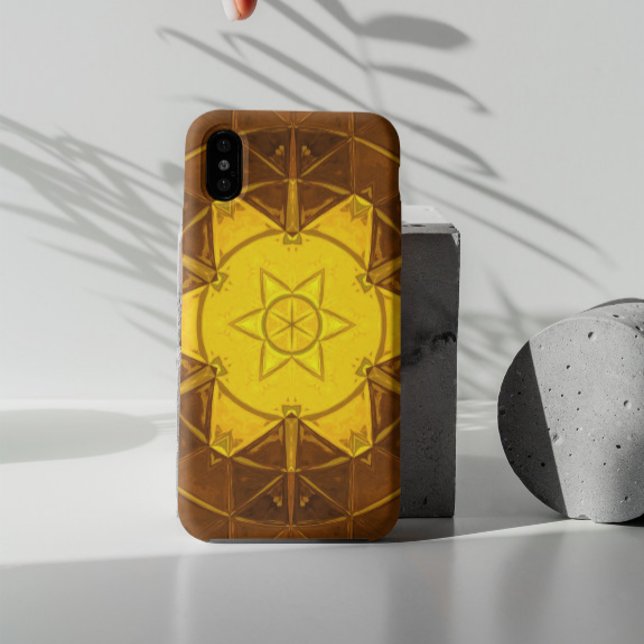Capa Para iPhone 11 Mosaico Caleidoscópio Flor Amarelo (Criador carregado)