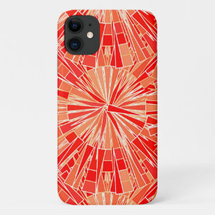 Capa Para iPhone 11 Mosaico Geométrico Moderno, Laranja Coral