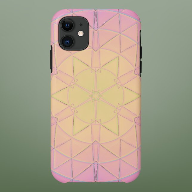 Capa Para iPhone 11 Mosaico Mandala Amarelo e Rosa (Criador carregado)
