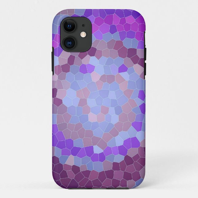 Capa Para iPhone 11 Mosaico Roxo Abstrato Giratório (Verso)