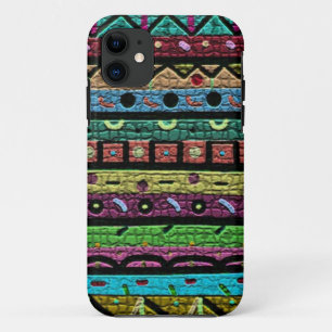 Capa Para iPhone 11 Mosaico verde de néon