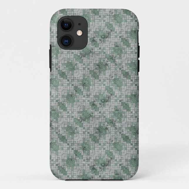 Capa Para iPhone 11 Mosaico Verde Grunge (Verso)