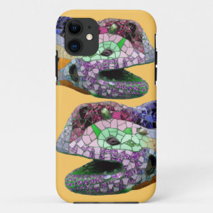 Capa Para iPhone 11 Mosaicos da cabeça do lagarto de Gaudi