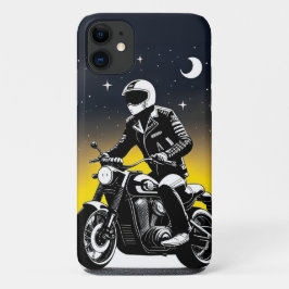 Capa Para iPhone 11 Motociclista Com Máscara Pilotando