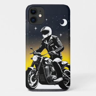 Capa Para iPhone 11 Motociclista Com Máscara Pilotando