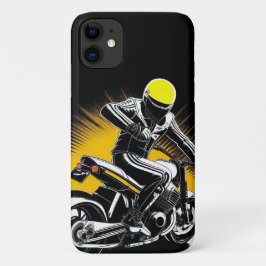 Capa Para iPhone 11 Motociclista de na moda que viaja numa bicicleta d