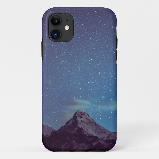 Capa Para iPhone 11 Mountain Starry Silhouette (Verso)