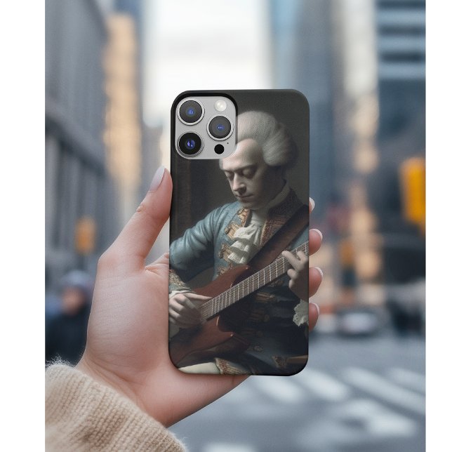 Capa Para iPhone 11 Mozart tocando violão elétrico (Criador carregado)