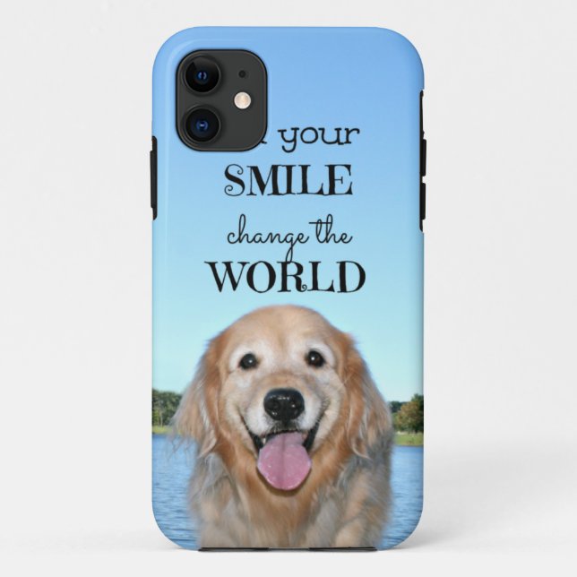 Capa Para iPhone 11 Mudança do golden retriever o mundo (Verso)