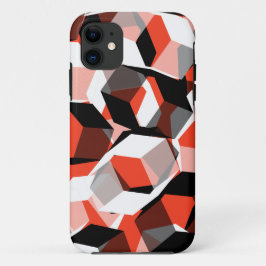 Capa Para iPhone 11 Muitos hexágonos com partes descoloradas, em verme