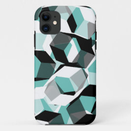 Capa Para iPhone 11 Muitos hexágonos com partes incolores, em teia cla