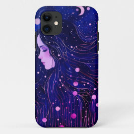 Capa Para iPhone 11 Mulher Celestial Deusa Lua Estende Céu