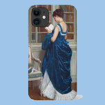 Capa Para iPhone 11 Mulher de Azul lendo um Livro<br><div class="desc">A mulher de vestido azul deixou a festa para a biblioteca.</div>