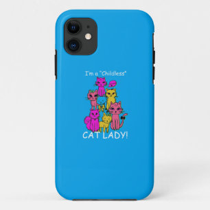 Capa Para iPhone 11 Mulher Gato Sem Fios - Design de Gato de Cartoon