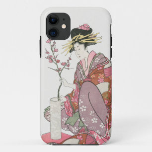 Capa Para iPhone 11 Mulher japonesa Vintage Pintura pintura pintura bl