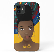 Mulher Negra, Cabelo Natural, Padrão Tribal, Doura