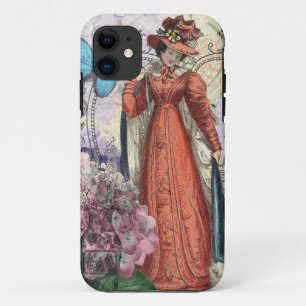 Capa Para iPhone 11 Mulher Victoriana Red Girl Colorful