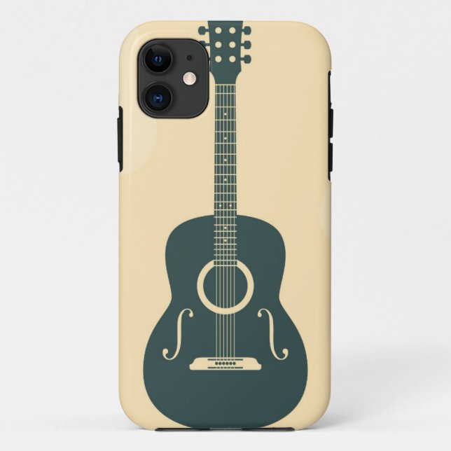 Capa Para iPhone 11 Música acústica de guitarra retrógrada (Verso)