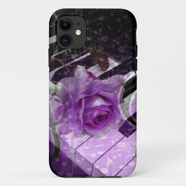 Capa Para iPhone 11 Música De Amor, Purle_ (Verso)