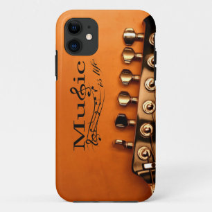 Capa Para iPhone 11 Música é a vida com a cabeça da máquina de gui
