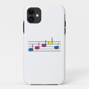 Capa Para iPhone 11 Música Notas Funcionarios Girly Colorida