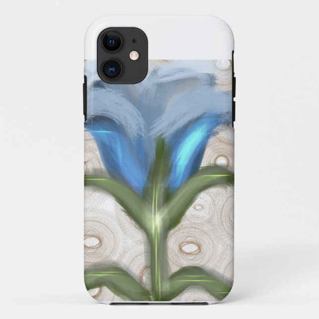Capa Para iPhone 11 Mystic Blue Bloom - Glowing Flower  (Verso)