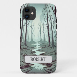 Capa Para iPhone 11 Mystic Woodland at Night Personalizado