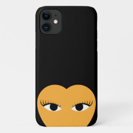Capa Para iPhone 11 Na moda Coração Cortado com Olhos