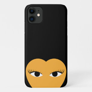 Capa Para iPhone 11 Na moda Coração Cortado com Olhos